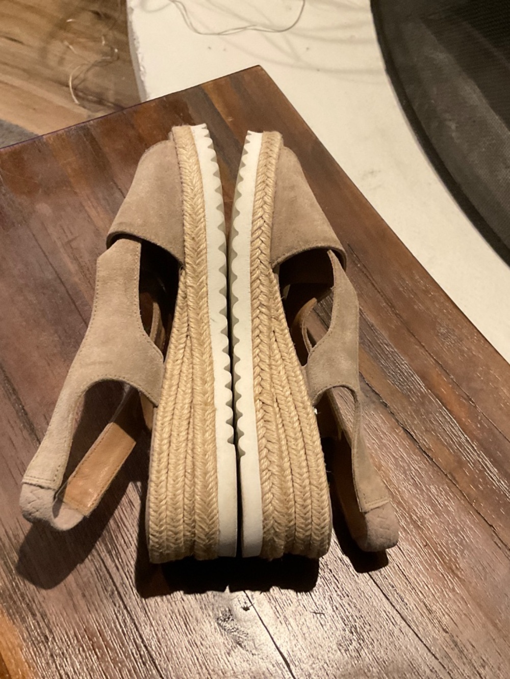 Aquatalia Adelina Espadrille Sandal Tan Suede Size 7 - Picture 4 of 7